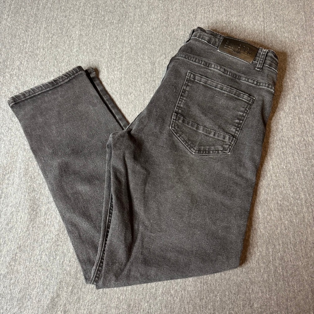 Blu Rock Denim Mens Jeans 36x31 Straight Leg Washed Out Black Pants‎